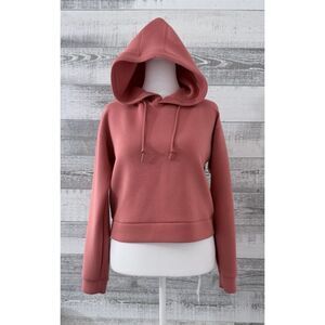 Zyia Active Sunset Anna Crop Hoodie Sweatshirt Coral Pink Women's Size M
